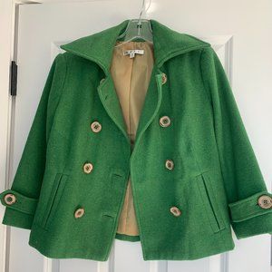 CAbi double breasted wool 3/4 sleeve jacket